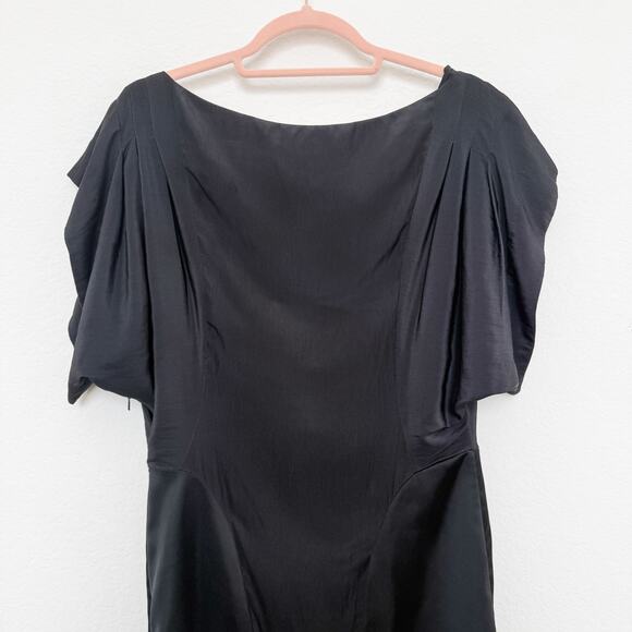 All Saints Spitalfields Japanese Cloth Lightweight Werbovy Mini Dress Black Sz 8 - Picture 8 of 9